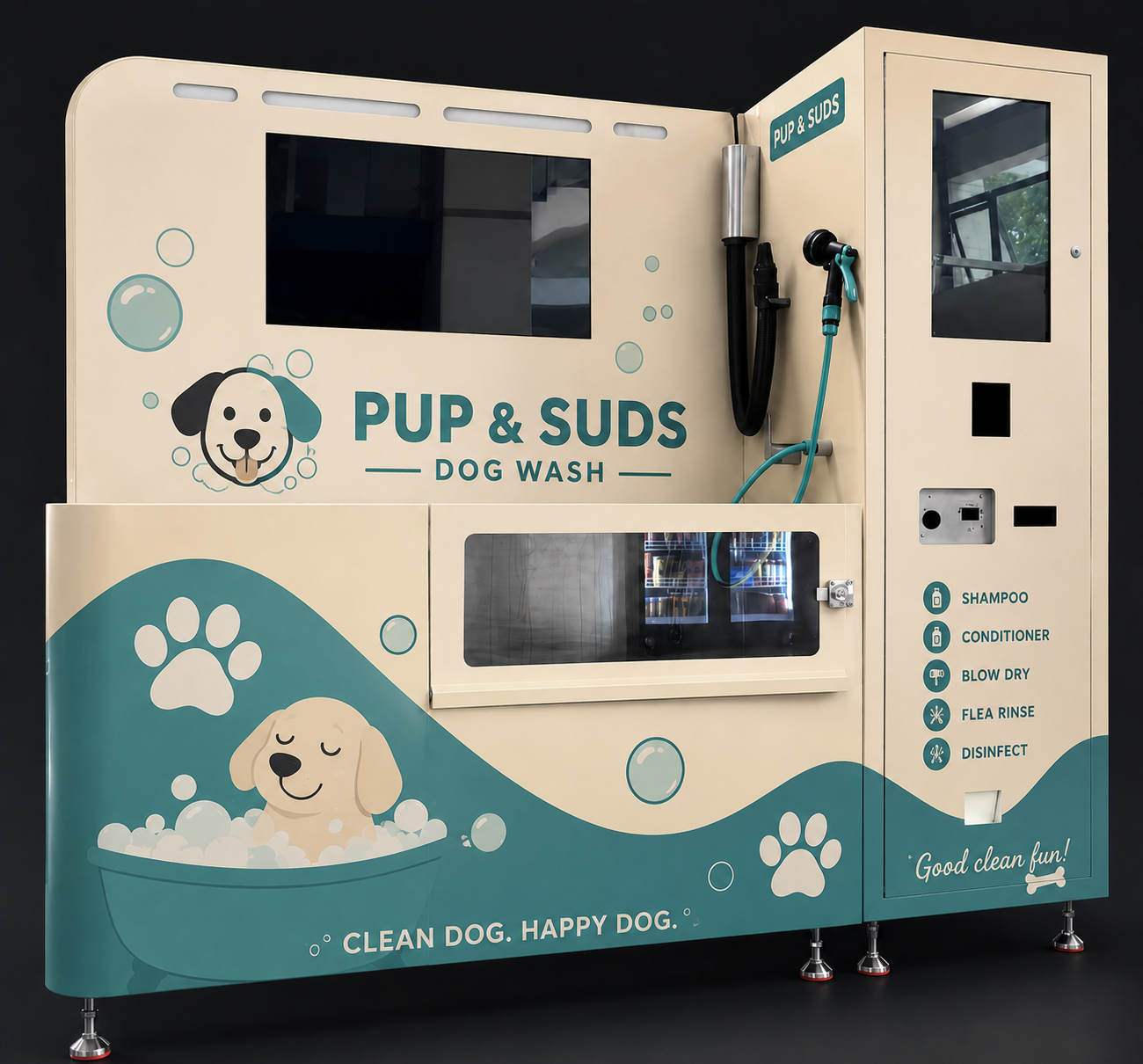 Pup and Suds dog wash vending machine